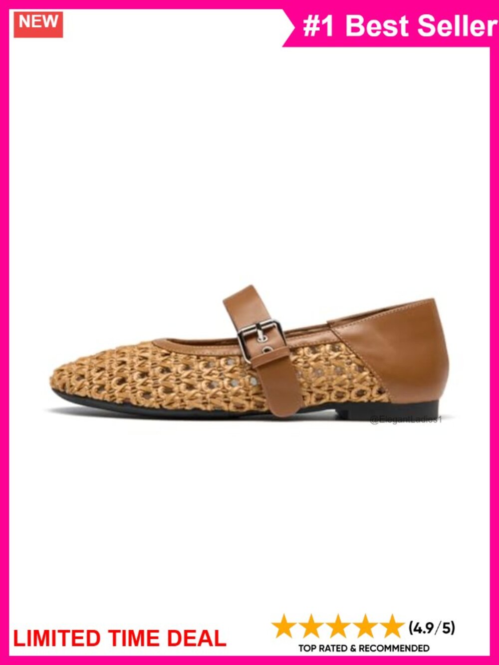 Woven Mary Jane Flats Microfiber Calfskin Sheepskin Lining